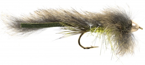 The Essential Fly Conehead Minky Brown Olive Fishing Fly